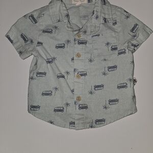 Kids Blue Printed Shirt